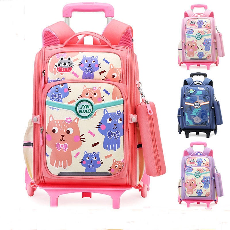 Elementary School Students Trolley Schoolbags Lightweight Towable and Detachable Two-Purpose Trolley Schoolbag – Trolley Bag and Trolley Schoolbag price