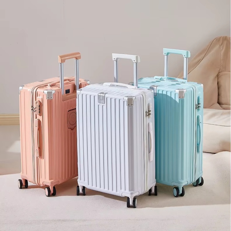 New Design Front Opening Large Capacity Luggage with Cup Holder USB Charging Use for Long Journey Travel Wheel Suitcase – Suitcase and Luggage Set price
