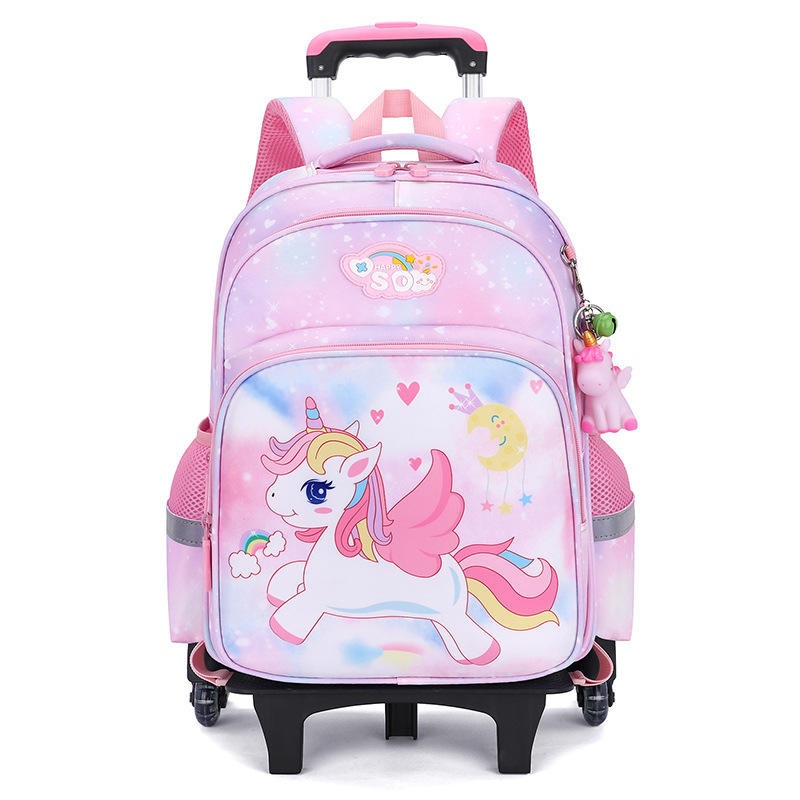 Pupils Trolley Schoolbag Girls First Grade to Sixth Grade Childrens Burden-Reducing Backpack for Girls – Trolley Bag and Trolley Schoolbag price