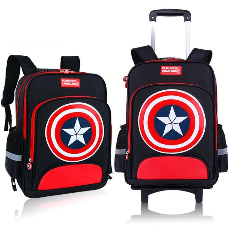 Captain America Detachable Carry-on Luggage Kids School Trolley Bags – Trolley Bag and Trolley Schoolbag price