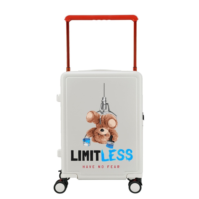 PC Material Wider Trolley Luggage White Color Customized Pattern Travel Suitcase – PC Material Trolley Case and 20/24 Inch Trolley Case price