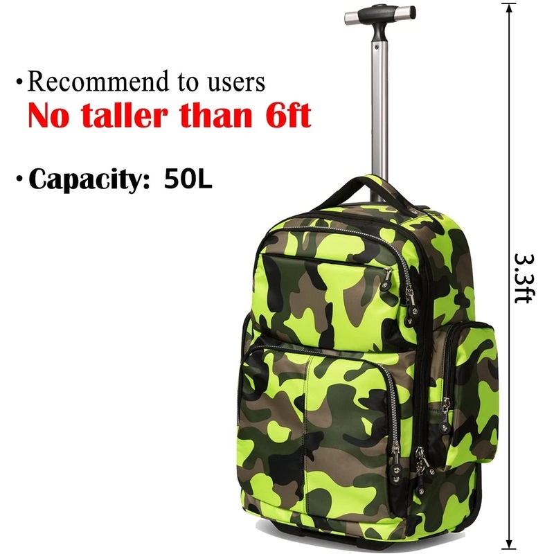 20 Inches Big Storage Waterproof Travel Wheeled Rolling Backpack Luggage Books Laptop Bag – Trolley Backpack and Bolso price