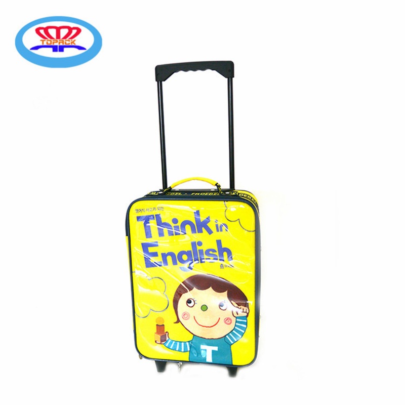 Cheap Lightweight Yellow Wheeled Kids Travel Trolley Bag – Trolley Backpack and Bolso price