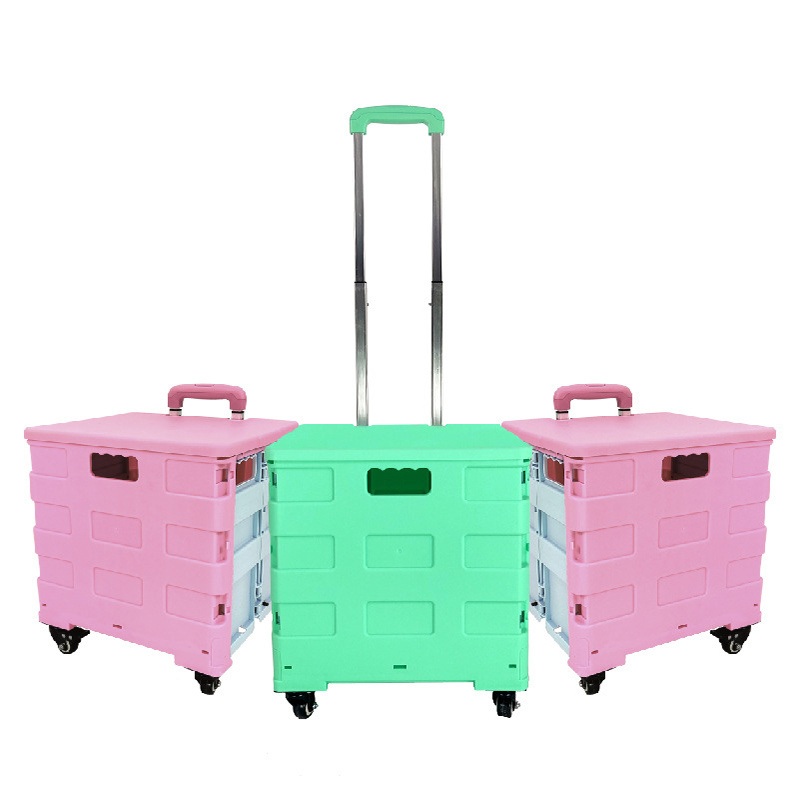 Foldable Plastic Box Stainless Steel Frame Carts Supermarket Shopping Trolley – Shopping Trolley and Foldable Shopping Trolley price