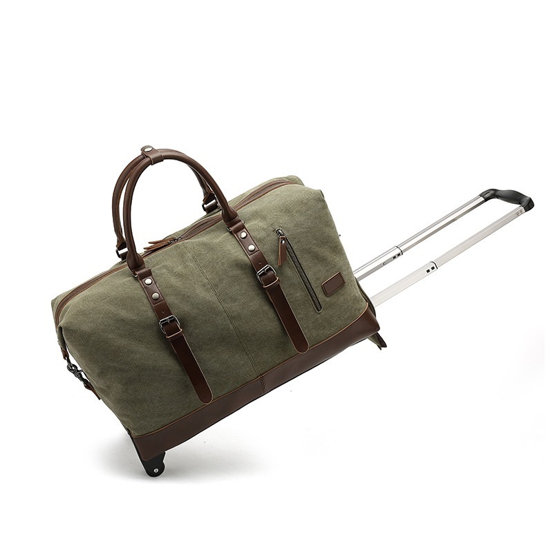 Versatile Durable Waterproof Leather Rolling Wheel Trolley Travel Soft-Shell Luggage with Multiple Compartments for The Smart – Soft-Shell Luggage and Travel Soft-Shell Luggage price