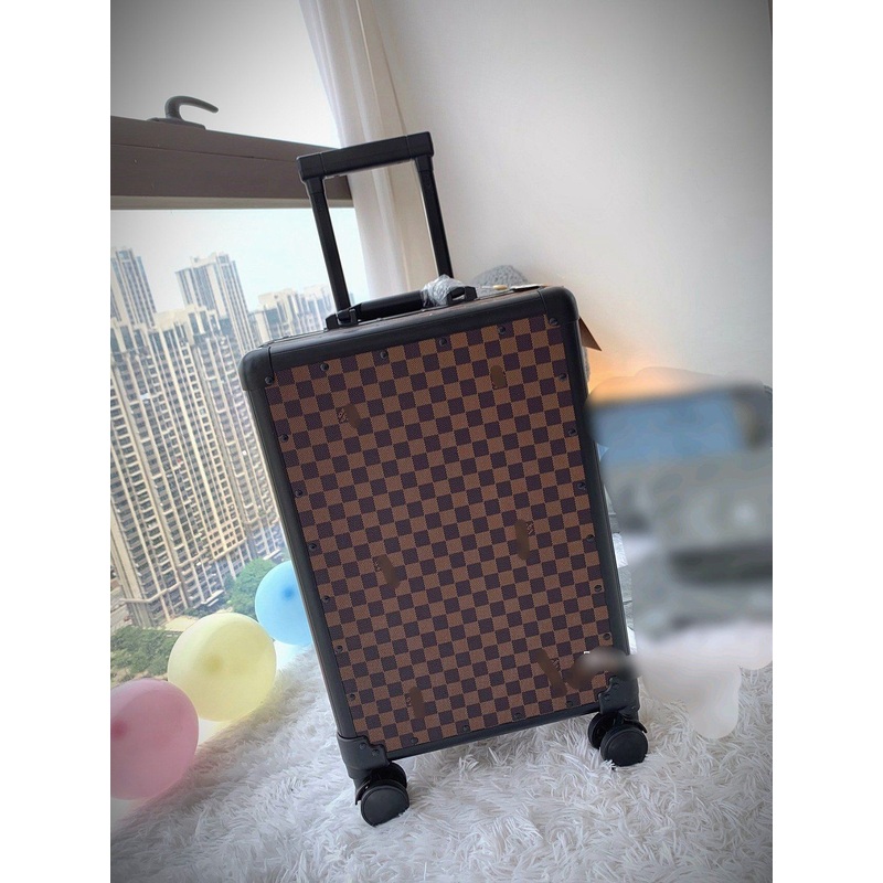 Vintage Checkerboard Premium Aluminum Large Capacity Combination Lock Leather Luggage Monogram Suitcase – Vintage Checkerboard Premium Luggage and Aluminum Large Capacity Suitcase price