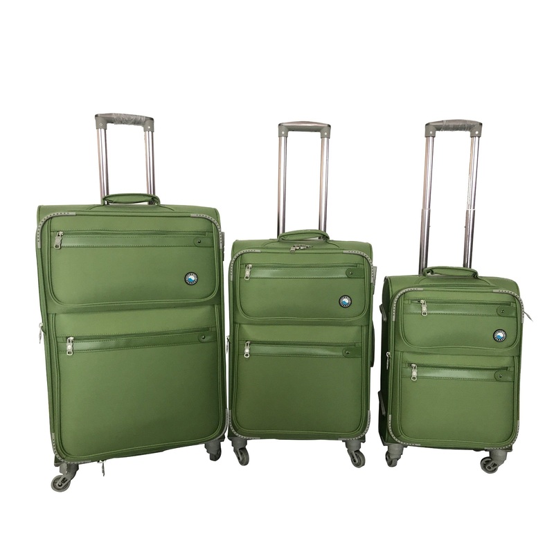 Wholesale Green Polyester Soft Luggage Set 3PCS 20/24/28inch – Green Polyester Soft Luggage and Wholesale Soft Luggage Suitcase price