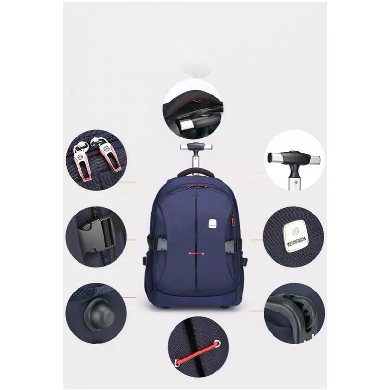 Business Waterproof Wheeled Rolling Trolley School Backpack Luggage Bag – Trolley Backpack and Bolso price