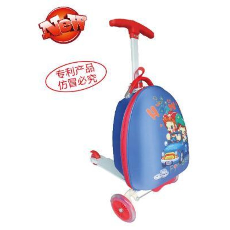 Cartoon Egg Shaped Kids School and Travel Luggage Case Scooter – Suitcase Scooter and Travel Bags price
