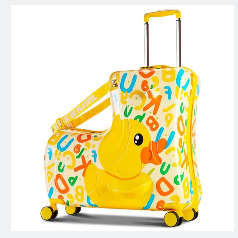 Customize Children Travel Roll Kid Ride Trolley Luggage with Wheel Yellow Car Travel Suitcase Carry with Password Lock – Other Luggage and ABS Luggage Trolley Suitcase price