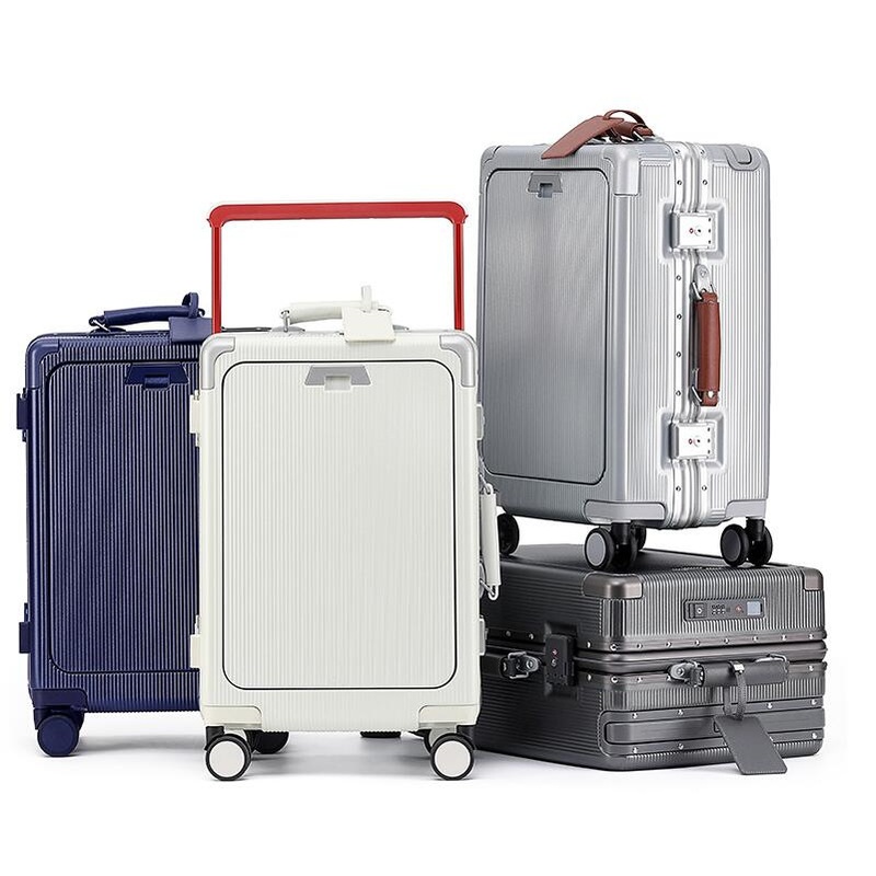 Wide Axle Shock Resistant Carry on Front Opening Travel Suitcase Leather Password Safe Bag Luggage Box 24 Inches 20 Inches – Shock-Resistant Box and Password Safe Bag price