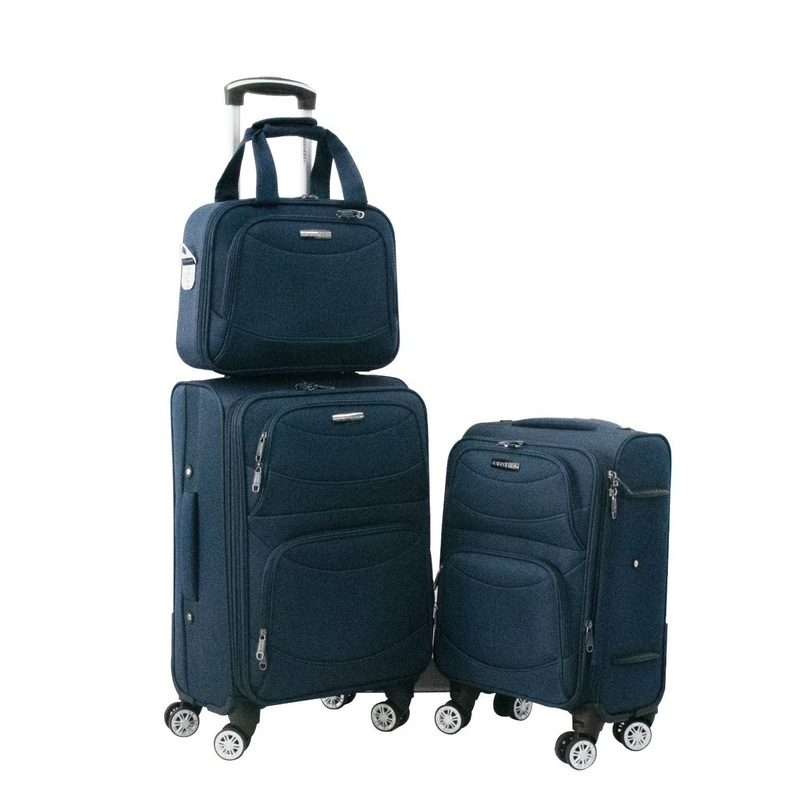 2025 Dark Blue EVA Softshell Luggage Detachable Wheels Luggage Set – EVA Luggage Set and Polyster Luggage Set price