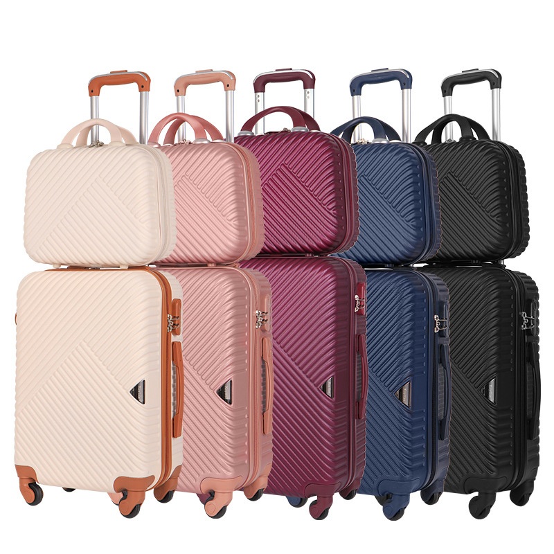 ABS Pink Striped 5PCS Trolley Luggage Bag Suitcase Travel Luggage Set – Trolley Bags and Trolley Case price