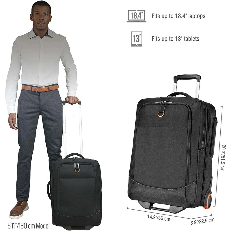 Big Capacity Waterproof Wheeled Trolley Luggage Double Shouder Laptop Computer Notebook Business Travel Backpack Bag – Trolley Backpack and Bolso price