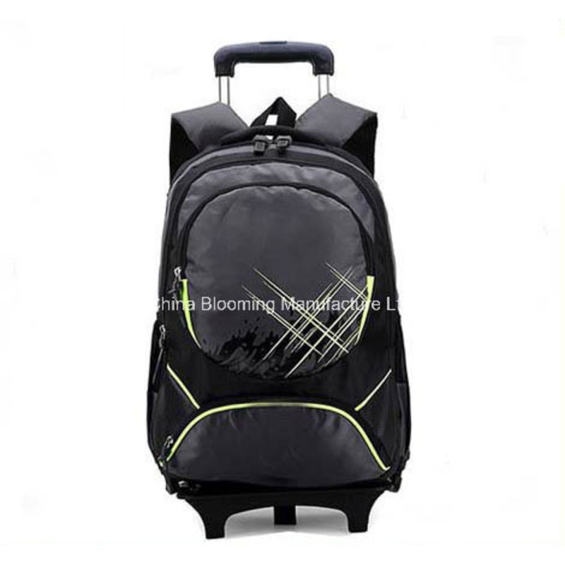Distributor Black 420d Nylon Kids Luggage Trolley Wheeled School Backpack – Trolley School Backpack and Wheeled School Backpack price
