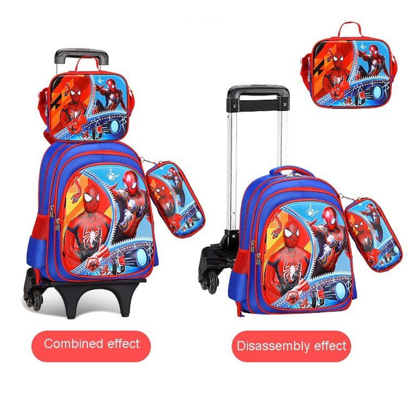 Fashion 3D School Spider-Man Backpack Bags Kids Children Cartoon Bag with Wheel Trolley Rolling – 18 Trolley School Backpack and Spiderman School Backpack price