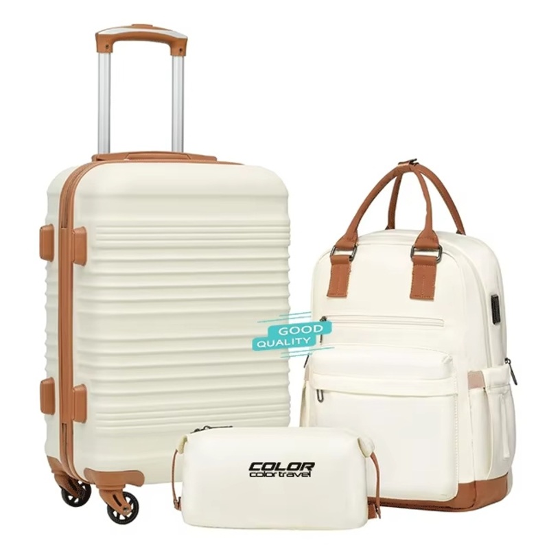 Low Price of 3 Piece Luggage Set Brand New Computer Compartment Ladies Hand PU Lock Spinner Wheels Water Suitcase – Ladies Suitcase and Lock Suitcase price