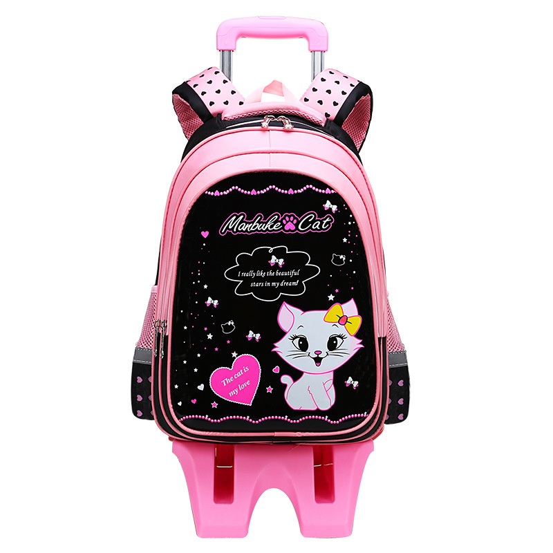 Primary Double Shoulder Children Student Kids Rolling Wheeled Trolley Backpack School Bags – Bag and Shouder Bag price