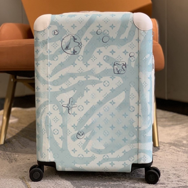 Printed Patterned Suitcases Travel Case Silent Universal Wheel Light Blue Luggage – Suitcases Bag and Light Blue Luggage Bag price
