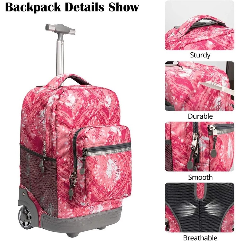 18 Inches Wheeled Rolling Luggage Bag for Boys and Girls School Student Books Laptop Travel Trolley Bag – Trolley Backpack and Bolso price