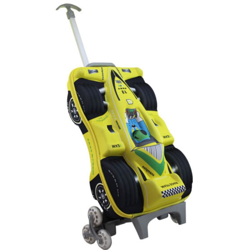 Fashion Racing Cars 3D EVA Embossed Kids Trolley Luggage Bag – Trolley Bag and School Bag price