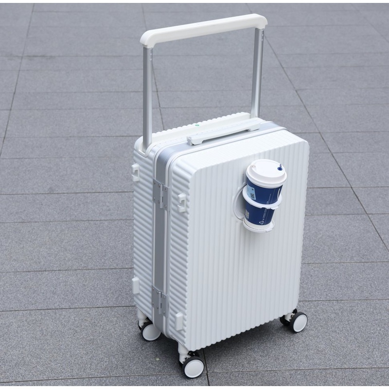 PC Luggage with Cup Holder Wide Trolley New Design Hard Shell Valise – Wholesale Travel Luggage and Luggage price