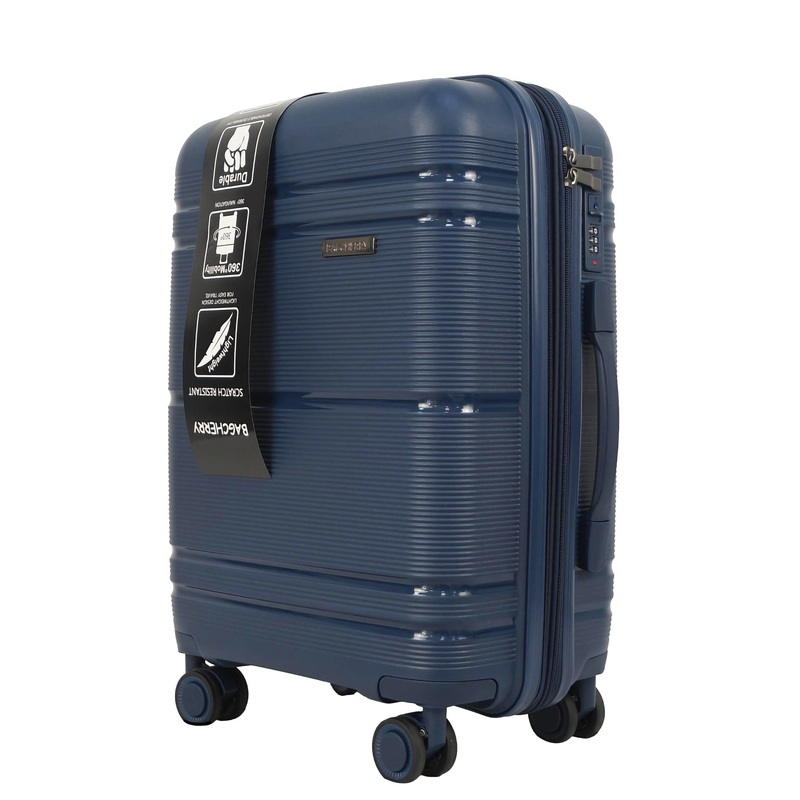 PP Luggage Carry-on Cabin New Custom Design Dark Blue 20 Inch Valise – Factory PP Luggage and Lightweight PP Suitcase price