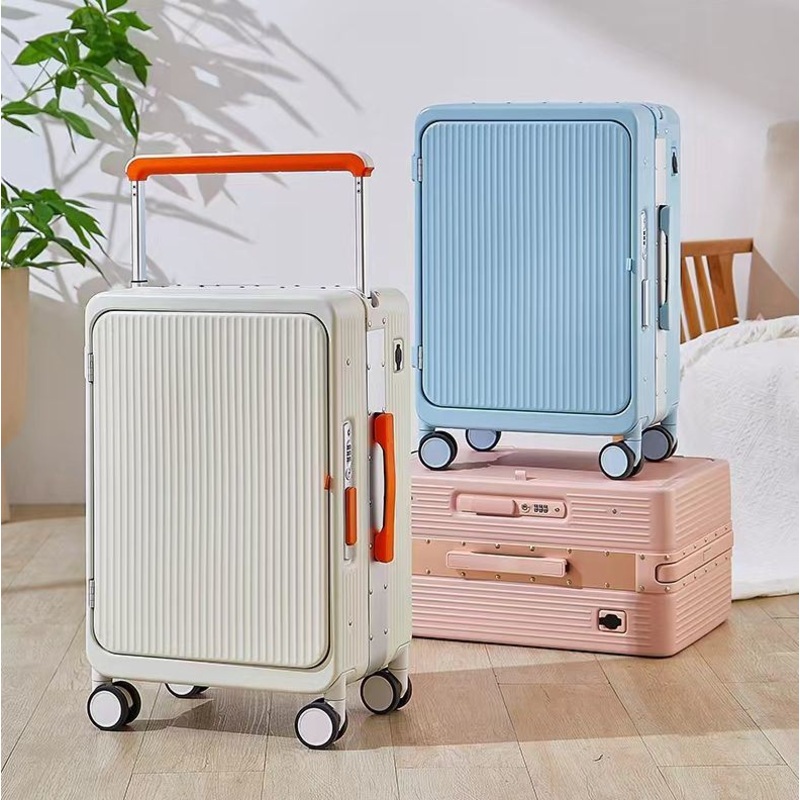 Wholesale Luxury Tsa Lock Trolley Luggage Bag Front Open Aluminum Frame Suitcase for Men – Trolley Luggage and Aluminum Travel Case price