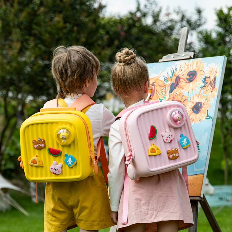 Kewu Cool Childrens Travel Backpack Double Shoulder Pull Rod Bag DIY Pattern Spinal Protection and Weight Reduction for Childrens Luggage – Luggage and Luggage Set price