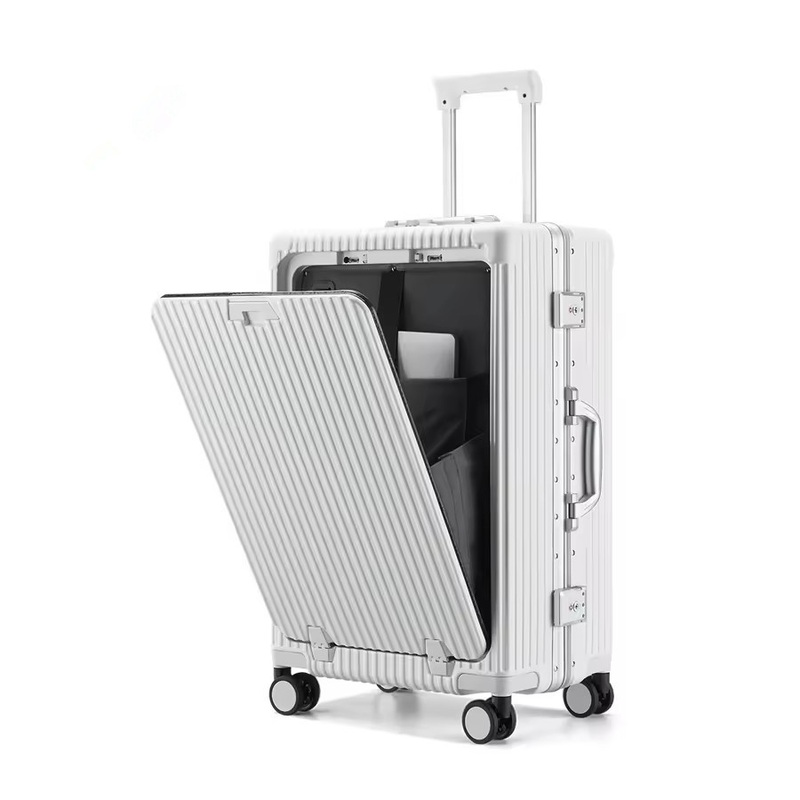 Multifunctional Suitcase Front Opening Boarding Case PC Aluminum Frame Password Rod Case Charging Suitcase – Travel Trolley Bag and Trolley Luggage price