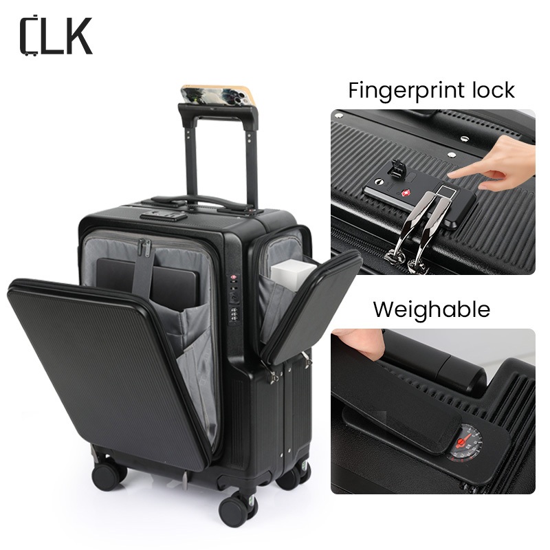 Top Fashion Suitcase Front Opening Side Pockets Suitcases Fingerprint Lock Suitcase – Businessman Luggage and Anti-Theft Suitcase price